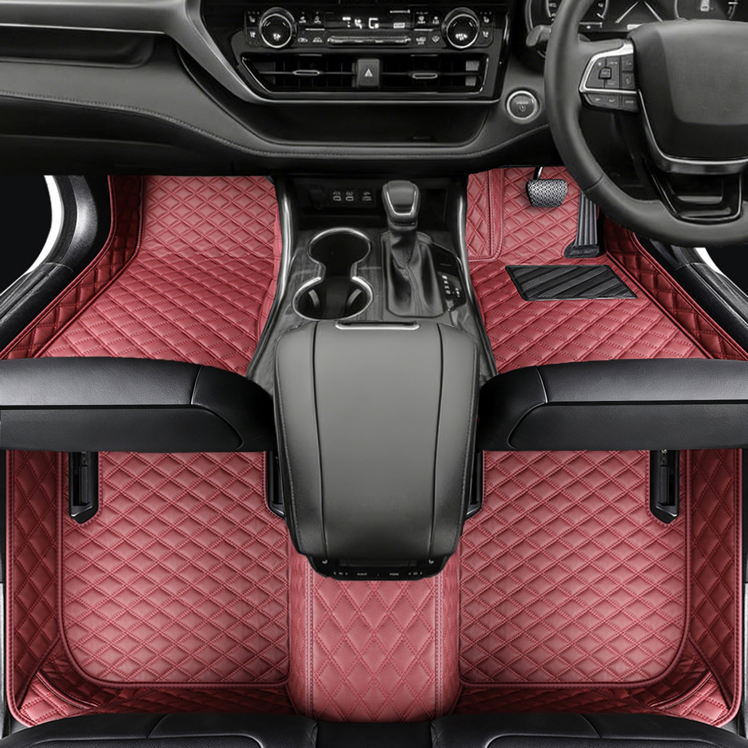 Custom Car Floor Mats with Logo Classic Diamond Pattern Full Coverage