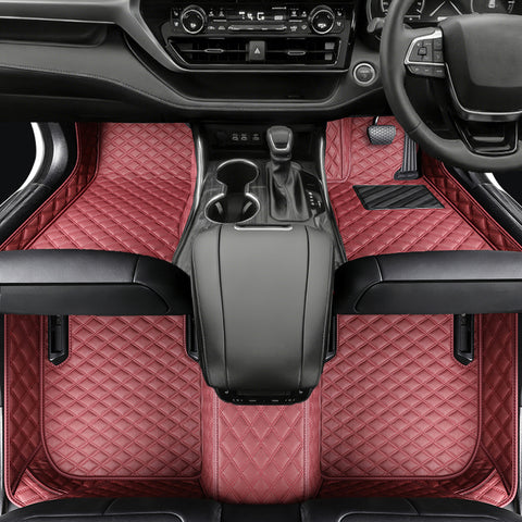Custom Car Floor Mats with Logo Classic Diamond Pattern Full Coverage