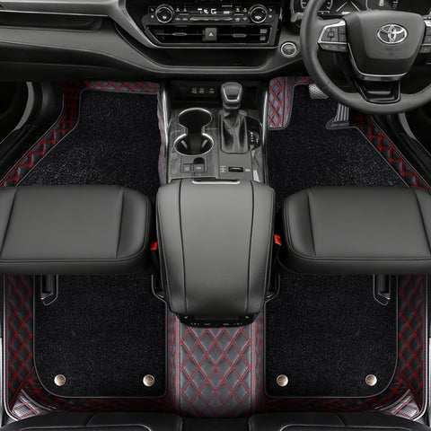 Custom Car Floor Mats with Carpet Classic Diamond Pattern Custom Logo Full Coverage