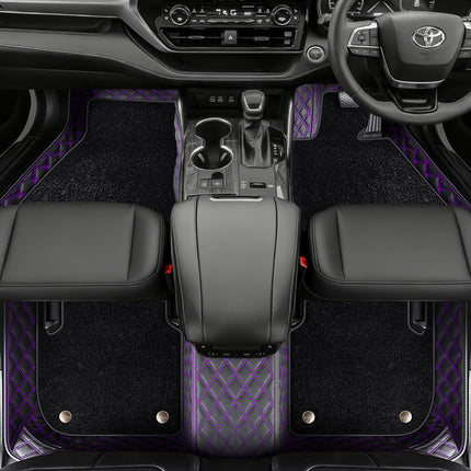 Custom Car Floor Mats with Carpet Classic Diamond Pattern Custom Logo Full Coverage