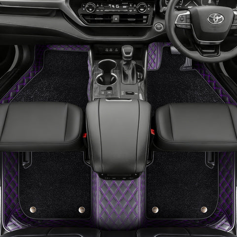 Custom Car Floor Mats with Carpet Classic Diamond Pattern Custom Logo Full Coverage
