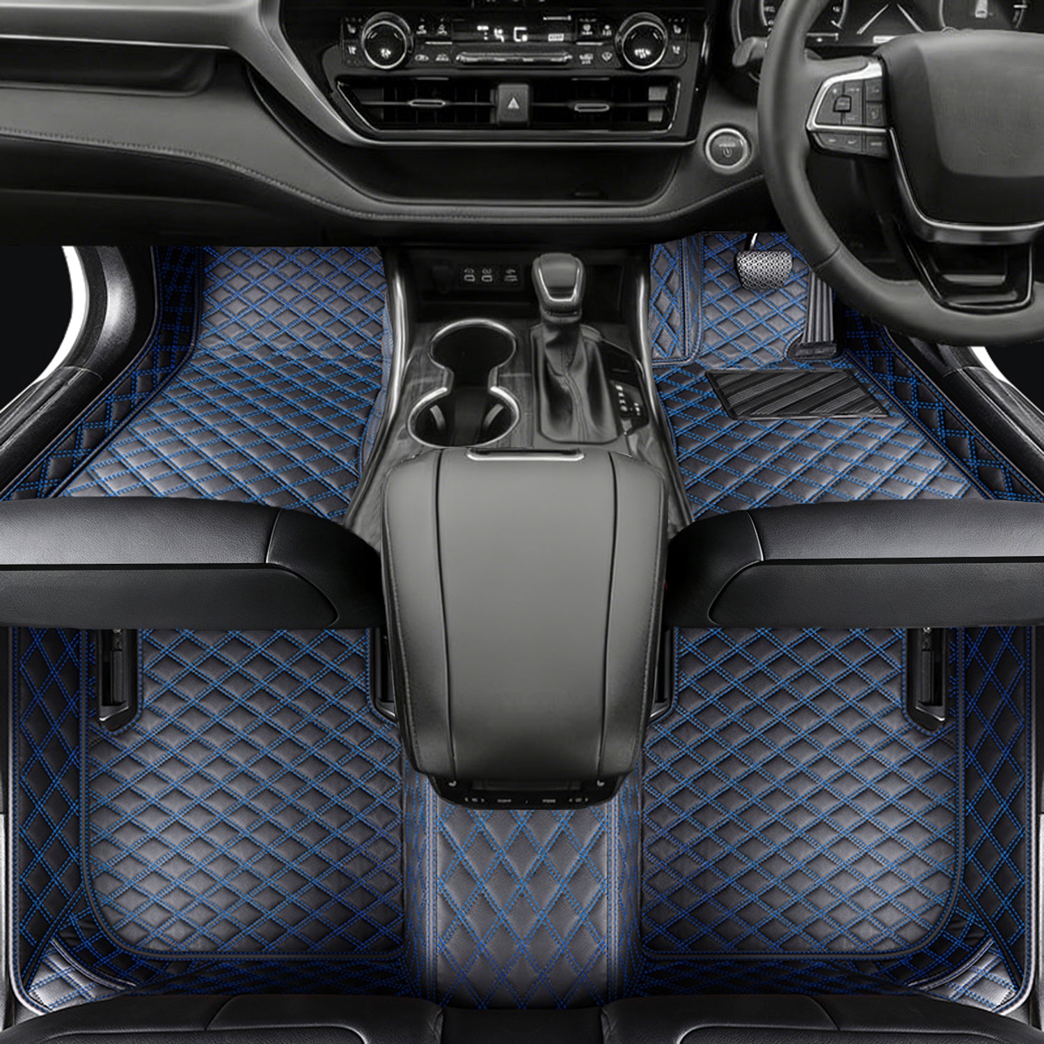 Custom Car Floor Mats with Logo Classic Diamond Pattern Full Coverage