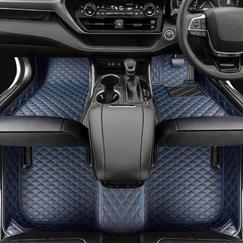 Custom Car Floor Mats with Logo Classic Diamond Pattern Full Coverage