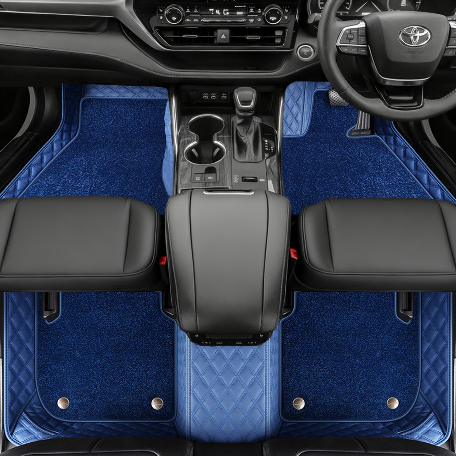 Custom Car Floor Mats with Carpet Classic Diamond Pattern Custom Logo Full Coverage