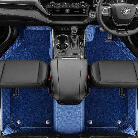 Custom Car Floor Mats with Carpet Classic Diamond Pattern Custom Logo Full Coverage