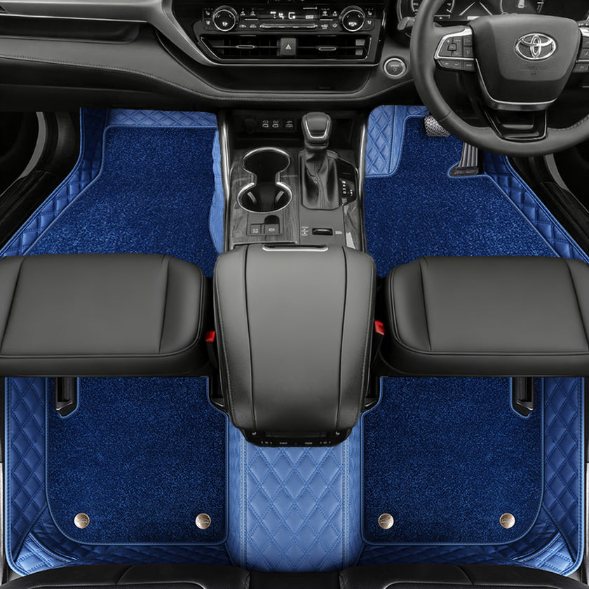 Custom Car Floor Mats with Carpet Classic Diamond Pattern Custom Logo Full Coverage