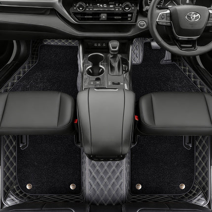 Custom Car Floor Mats with Carpet Classic Diamond Pattern Custom Logo Full Coverage