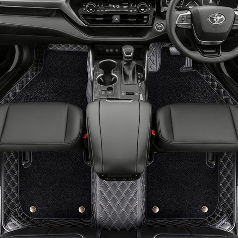 Custom Car Floor Mats with Carpet Classic Diamond Pattern Custom Logo Full Coverage