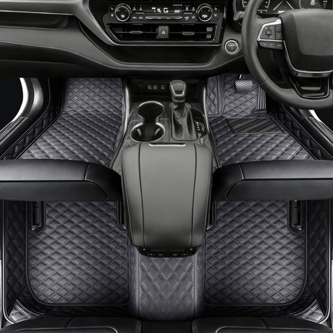 Custom Car Floor Mats with Logo Classic Diamond Pattern Full Coverage