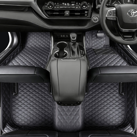 Custom Car Floor Mats with Logo Classic Diamond Pattern Full Coverage