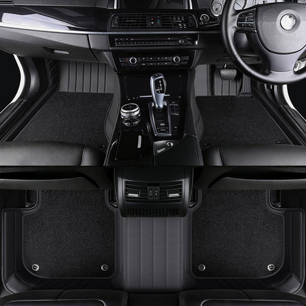 Luxury Genuine Leather Custom Car Floor Mats (Includes Carpet) Vehicle Liners custom logo
