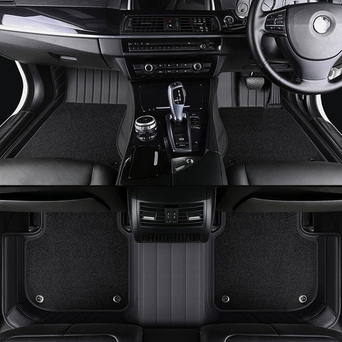 Luxury Genuine Leather Custom Car Floor Mats (Includes Carpet) Vehicle Liners custom logo