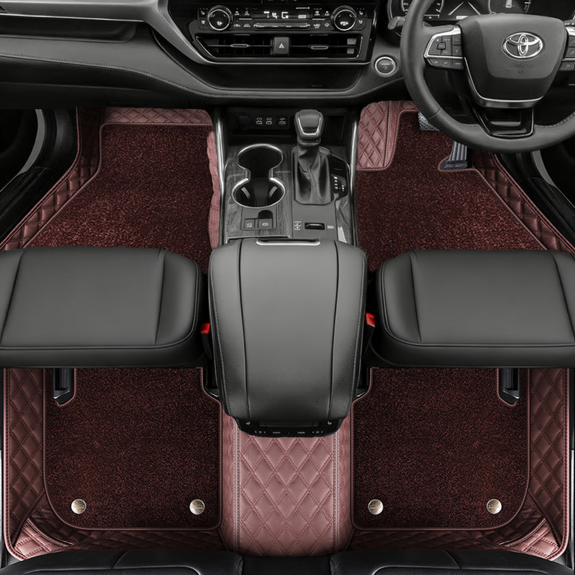 Custom Car Floor Mats with Carpet Classic Diamond Pattern Custom Logo Full Coverage