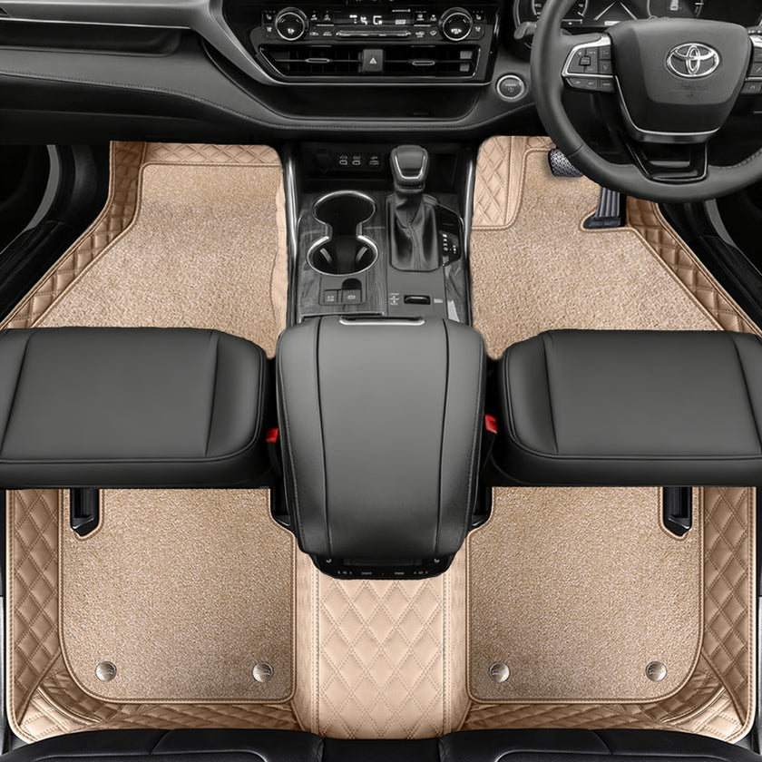 Custom Car Floor Mats with Carpet Classic Diamond Pattern Custom Logo Full Coverage