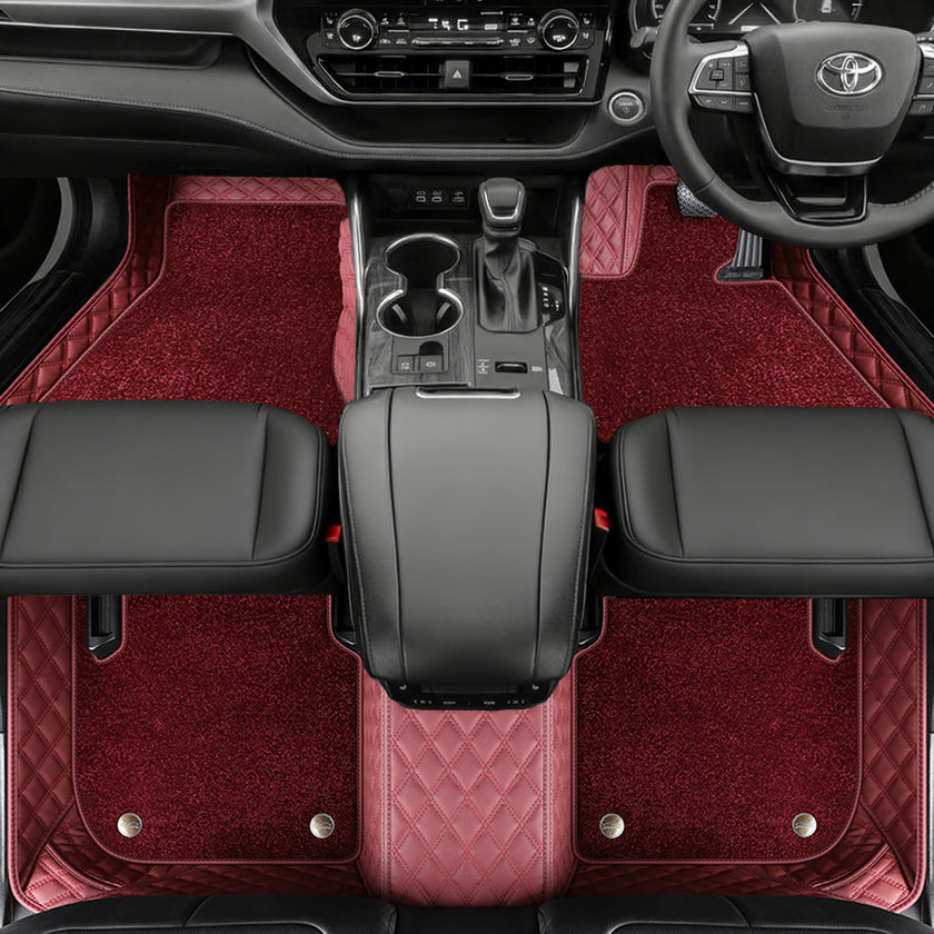 Custom Car Floor Mats with Carpet Classic Diamond Pattern Custom Logo Full Coverage
