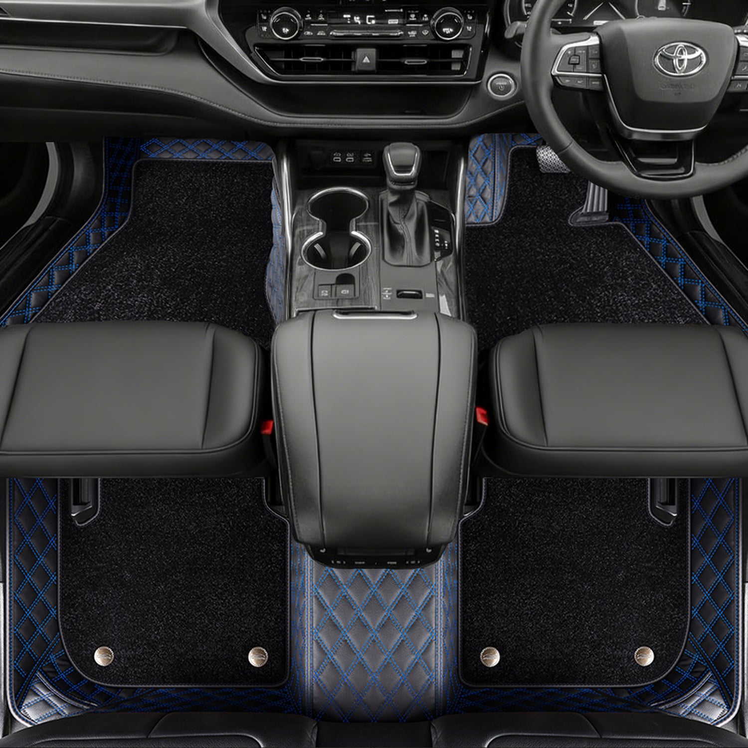 Custom Car Floor Mats with Carpet Classic Diamond Pattern Custom Logo Full Coverage