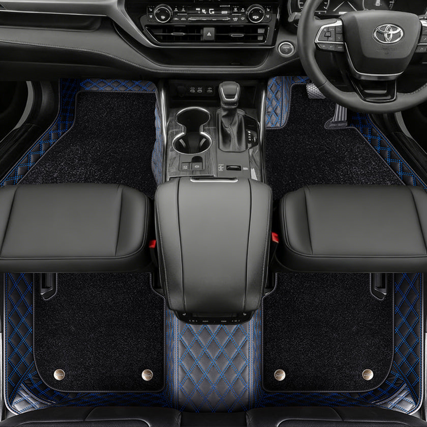 Custom Car Floor Mats with Carpet Classic Diamond Pattern Custom Logo Full Coverage