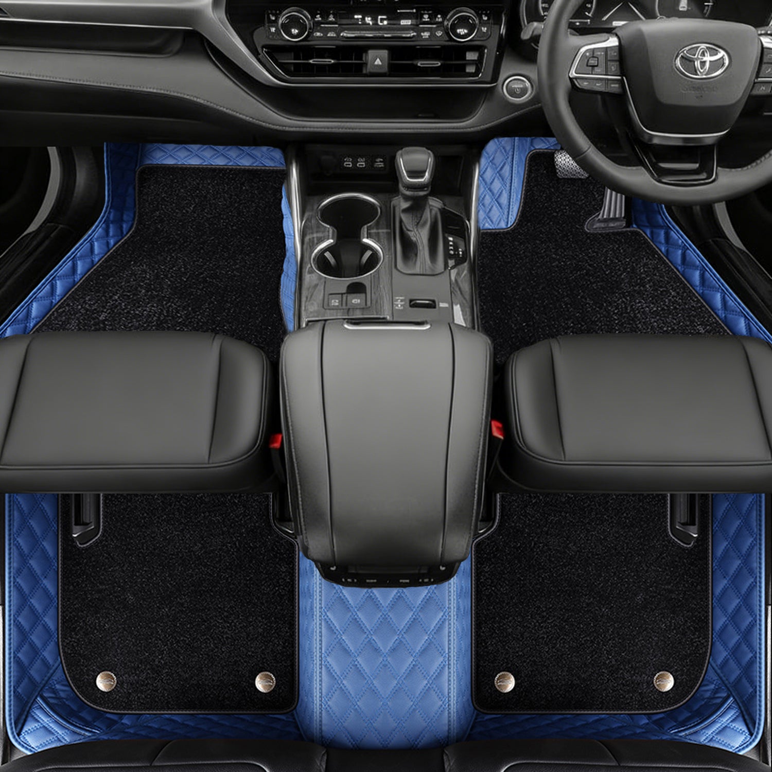 Custom Car Floor Mats with Carpet Classic Diamond Pattern Custom Logo Full Coverage