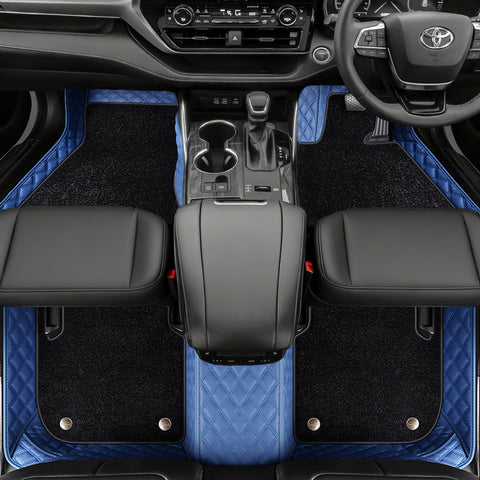 Custom Car Floor Mats with Carpet Classic Diamond Pattern Custom Logo Full Coverage