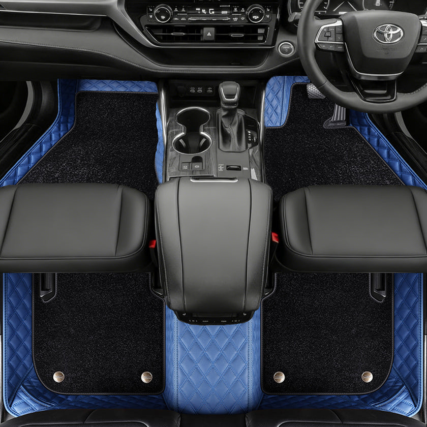 Custom Car Floor Mats with Carpet Classic Diamond Pattern Custom Logo Full Coverage