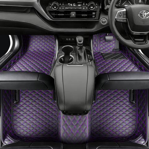 Custom Car Floor Mats with Logo Classic Diamond Pattern Full Coverage