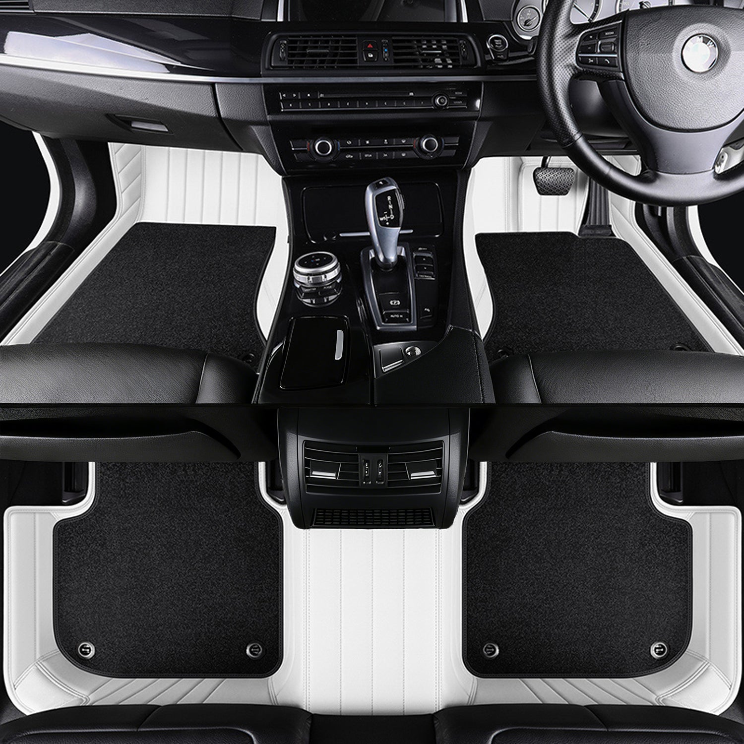 Luxury Genuine Leather Custom Car Floor Mats (Includes Carpet) Vehicle Liners custom logo