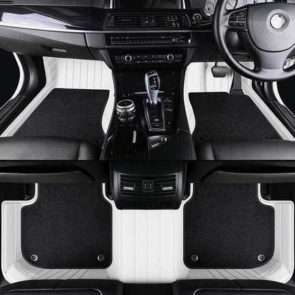 Luxury Genuine Leather Custom Car Floor Mats (Includes Carpet) Vehicle Liners custom logo