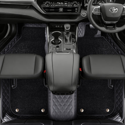 Custom Car Floor Mats with Carpet Classic Diamond Pattern Custom Logo Full Coverage