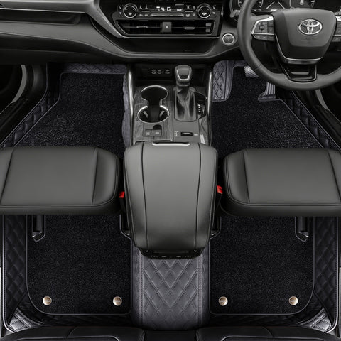 Custom Car Floor Mats with Carpet Classic Diamond Pattern Custom Logo Full Coverage