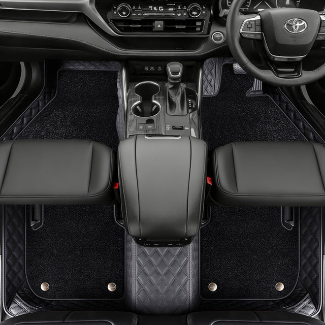 Custom Car Floor Mats with Carpet Classic Diamond Pattern Custom Logo Full Coverage