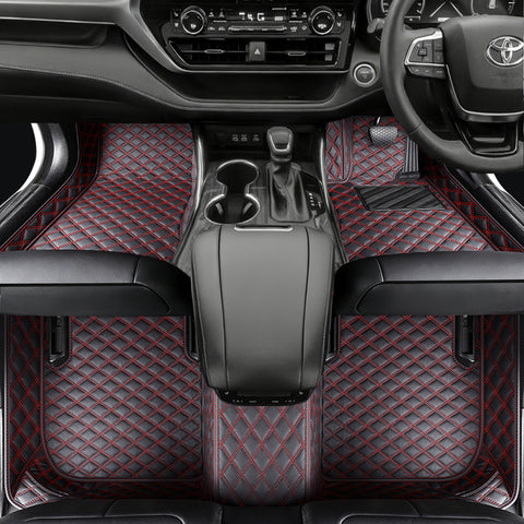 Custom Car Floor Mats with Logo Classic Diamond Pattern Full Coverage