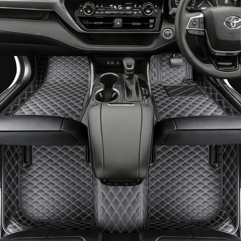 Custom Car Floor Mats with Logo Classic Diamond Pattern Full Coverage