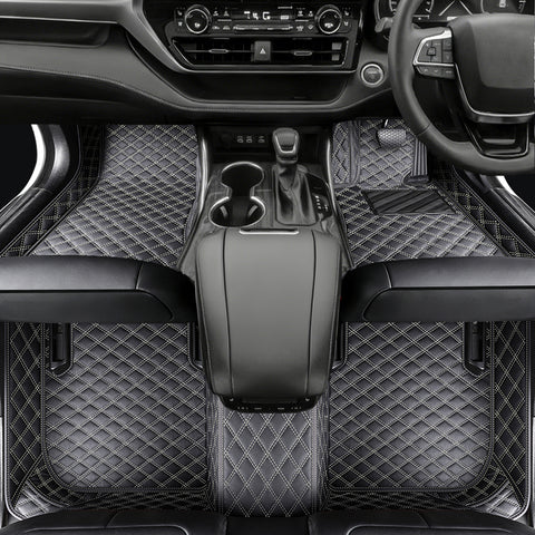 Custom Car Floor Mats with Logo Classic Diamond Pattern Full Coverage